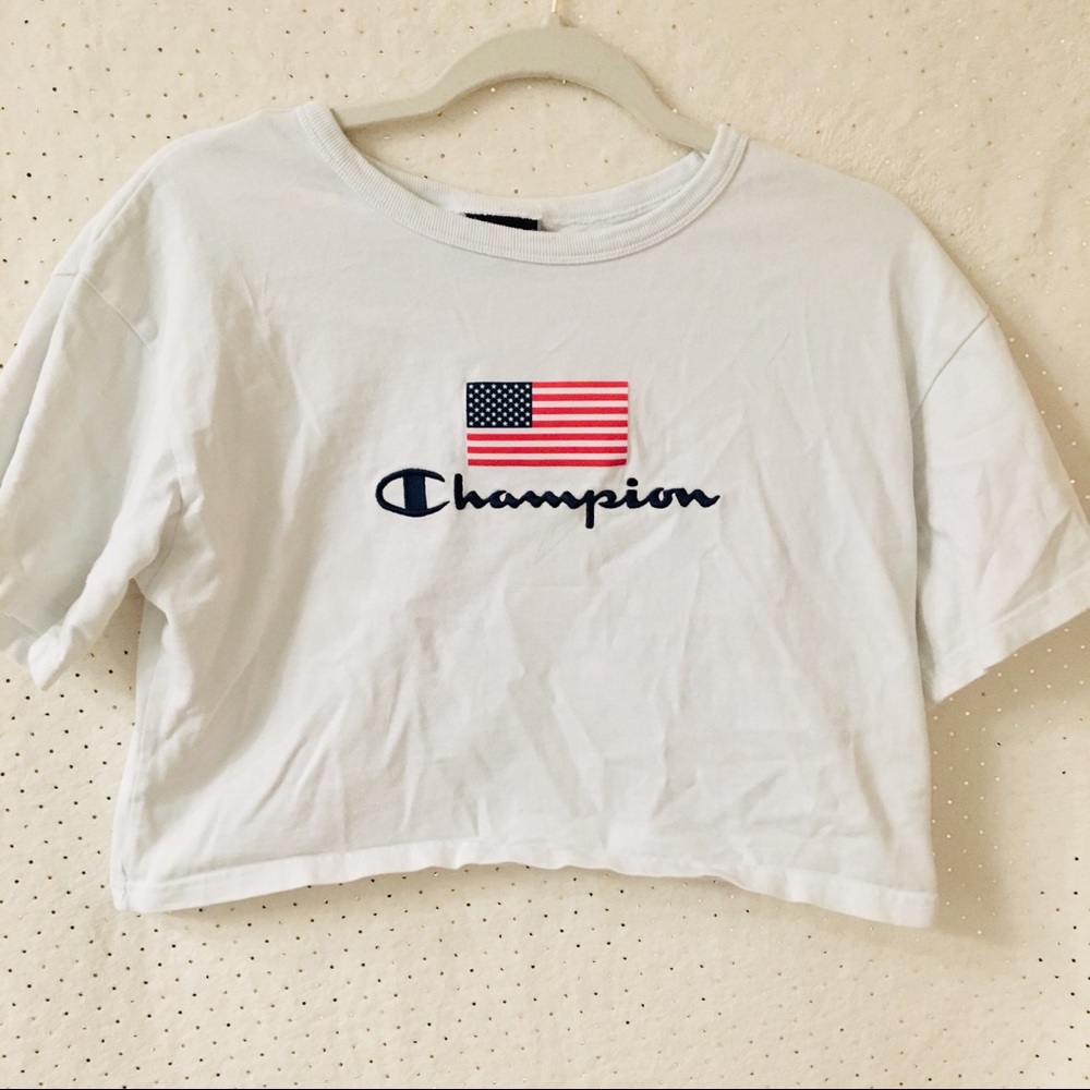 Champion American Flag Crop Top